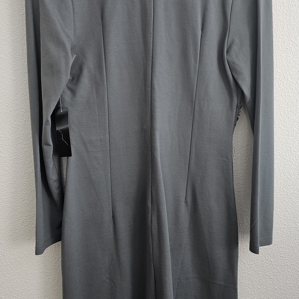 VENUS NWT Dress 8 Gray Long Sleeve Plunge Babydoll - Picture 5 of 10